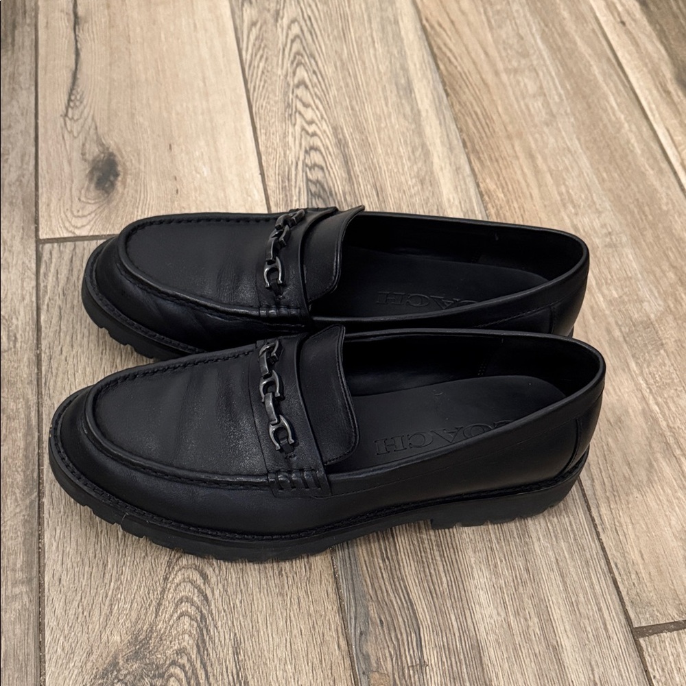 Coach Men's Black Leather Loafers